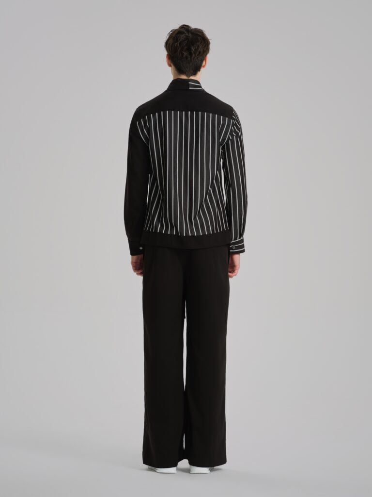 Shadow Stripes Wide Deconstructed Pants
