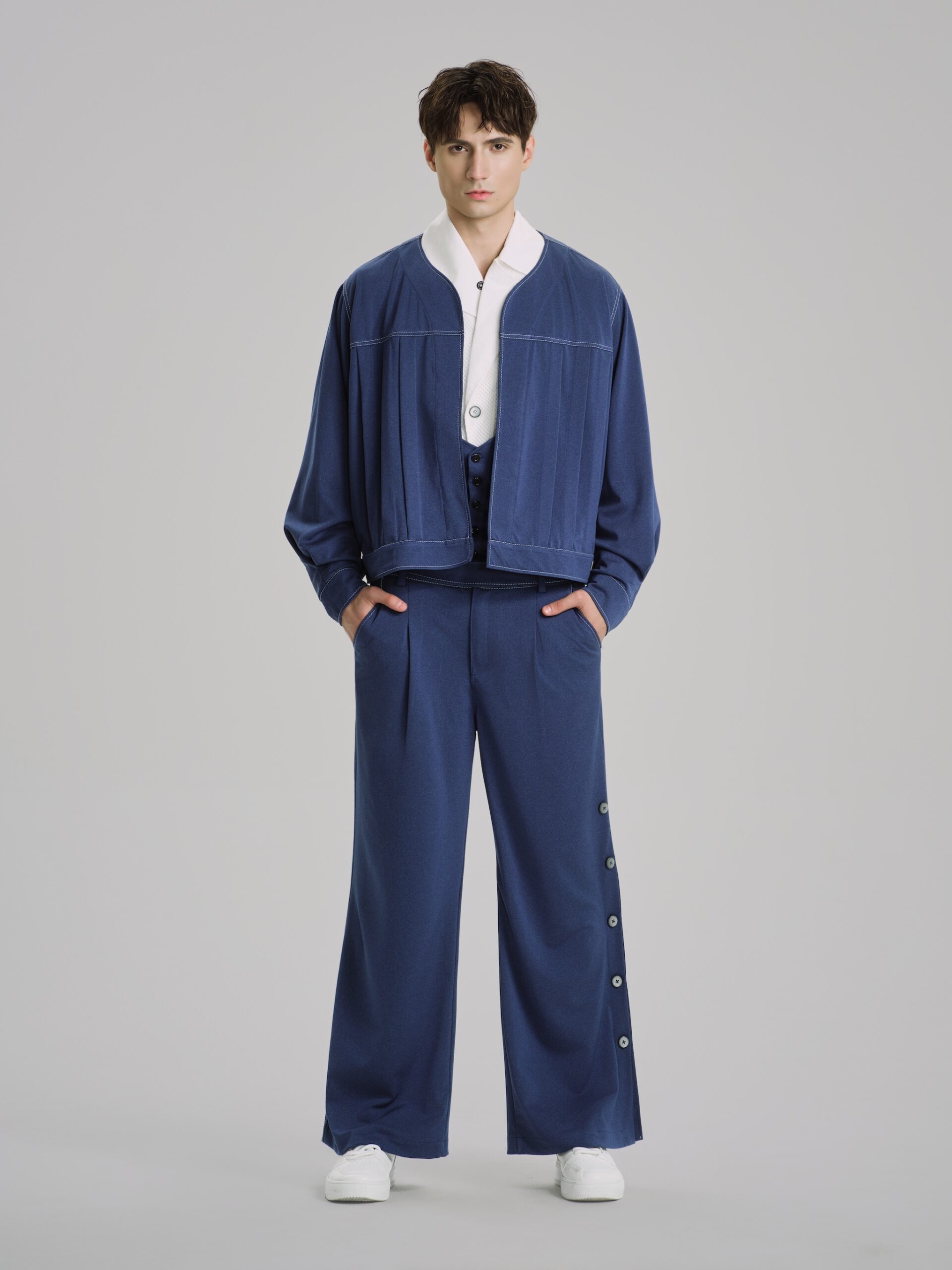 Bleu Marais Cropped Jacket - Hình ảnh 4